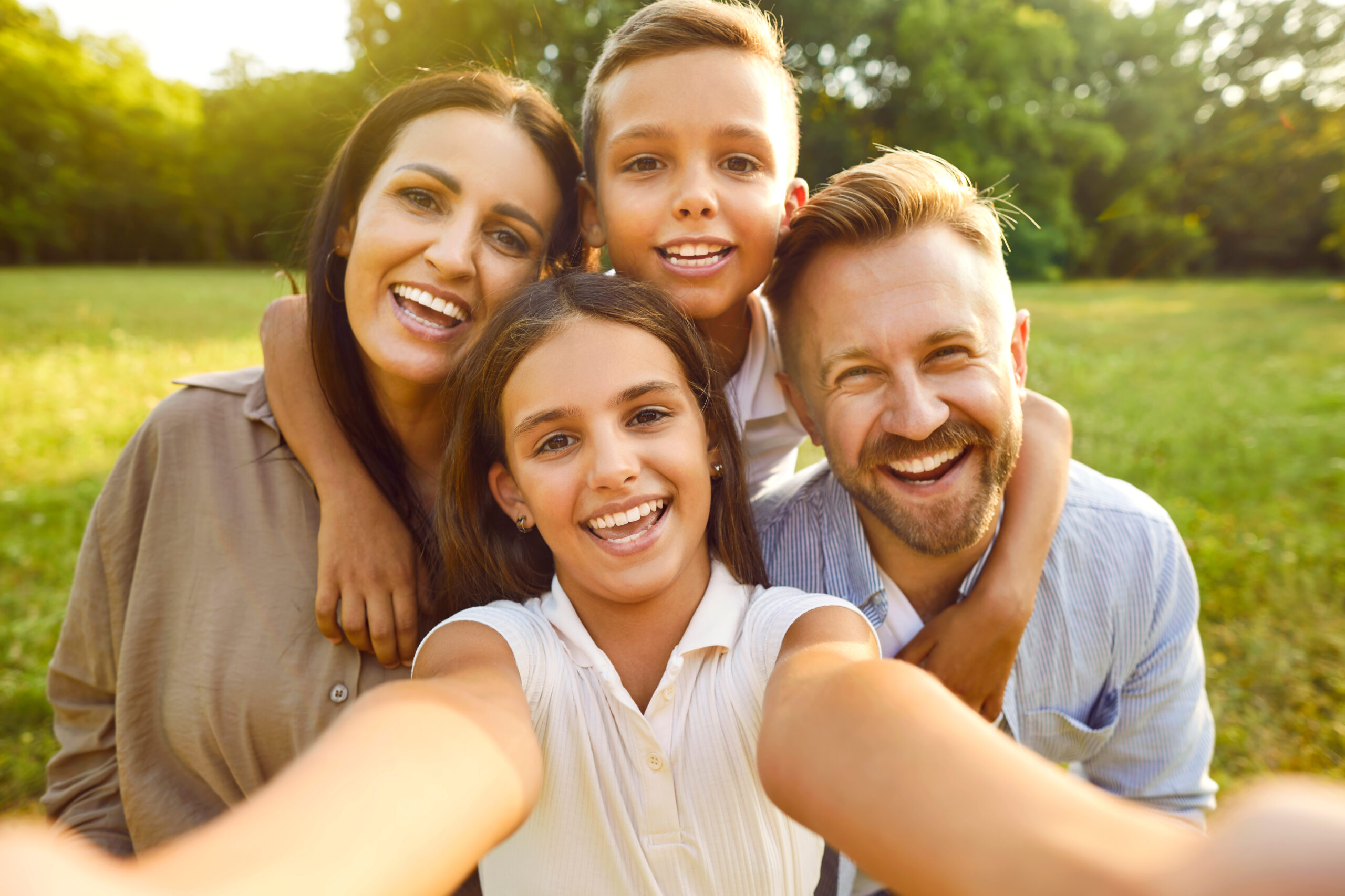 Smiling family in Statesboro, GA